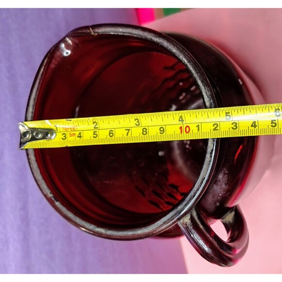 Anchor Hocking Royal Ruby Windsor MidCentury Glass Pitcher 9" Vintage Depression - Picture 3 of 16